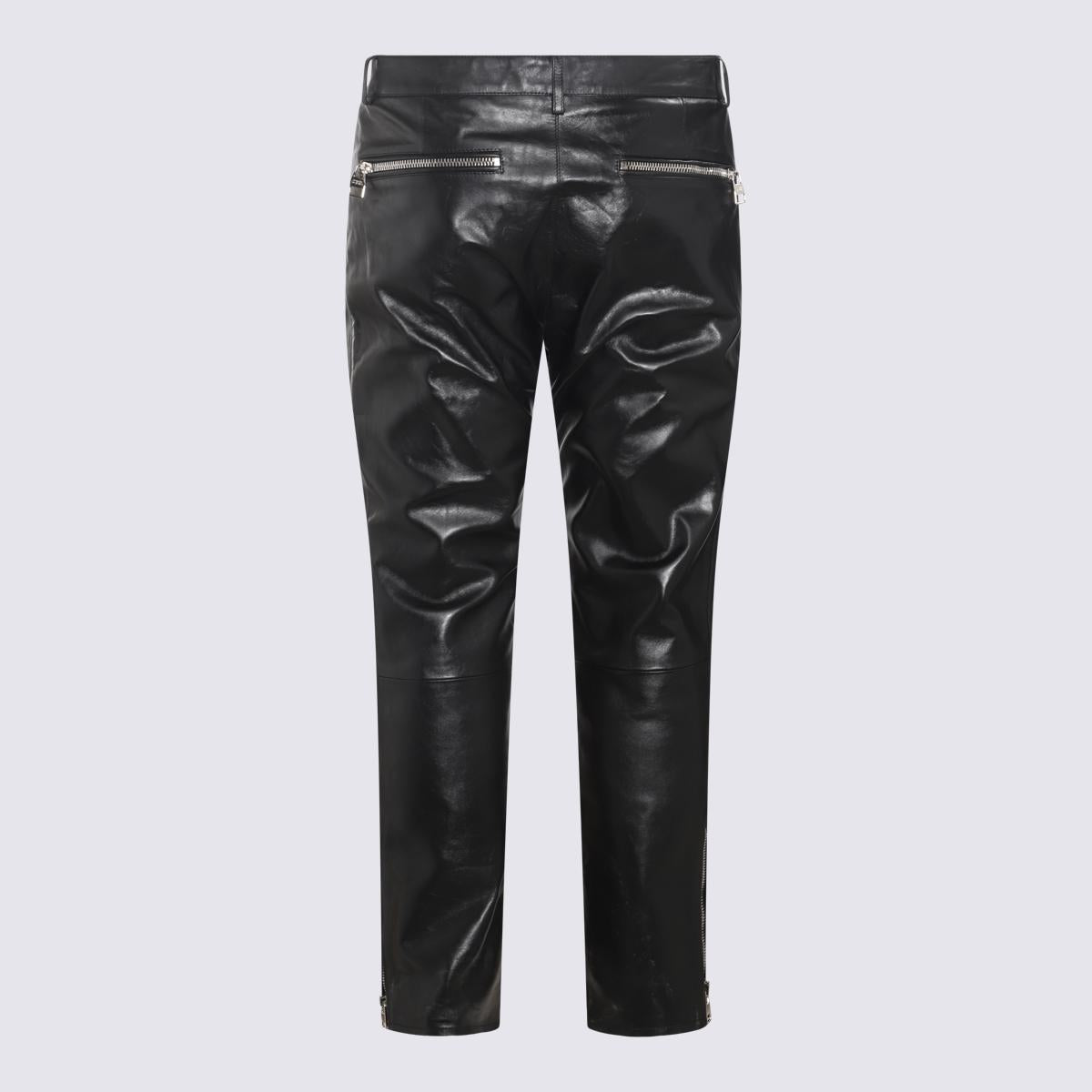 Alexander McQueen Black Leather Trousers