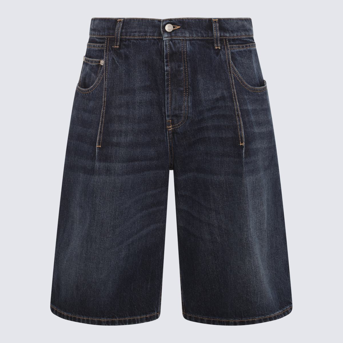 Alexander McQueen Blue Denim Bermuda