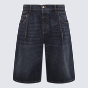 Alexander McQueen Blue Denim Bermuda