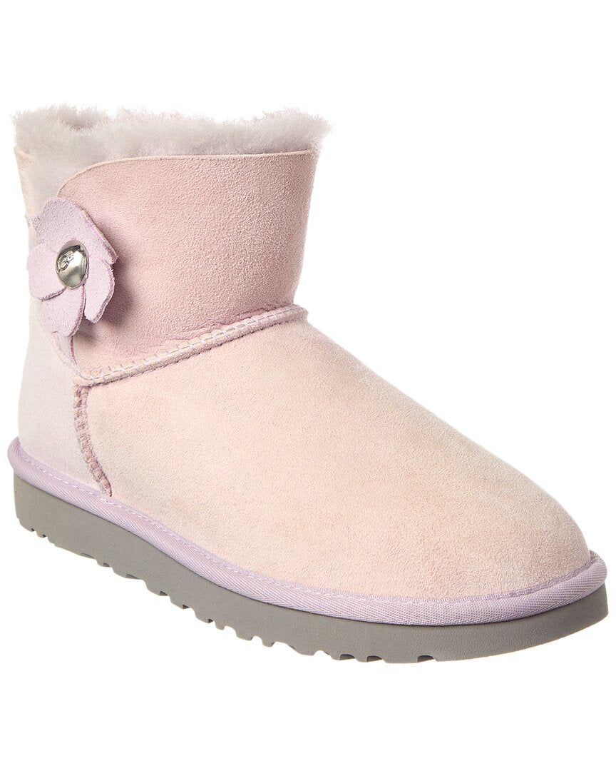 UGG Mini Bailey Button Suede & Shearling Boot