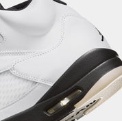 Air Jordan 5 Retro White and Black Mens Lifestyle Shoes (White/Black/Sail/Metallic Silver) Free Shipping