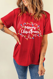 MERRY CHRISTMAS Round Neck Short Sleeve T-Shirt