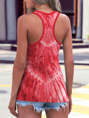 FAM-FAM Tie-Dye Scoop Neck Wide Strap Tank