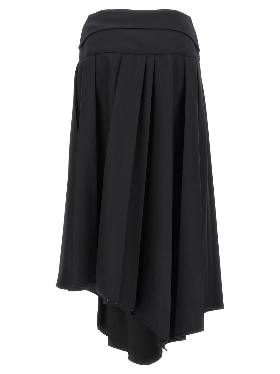 Off-White Pleated Midi Skirt