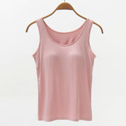 Full Size Wide Strap Modal Tank with Bra