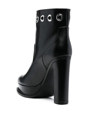 Alexander McQueen Leather Heel Ankle Boots