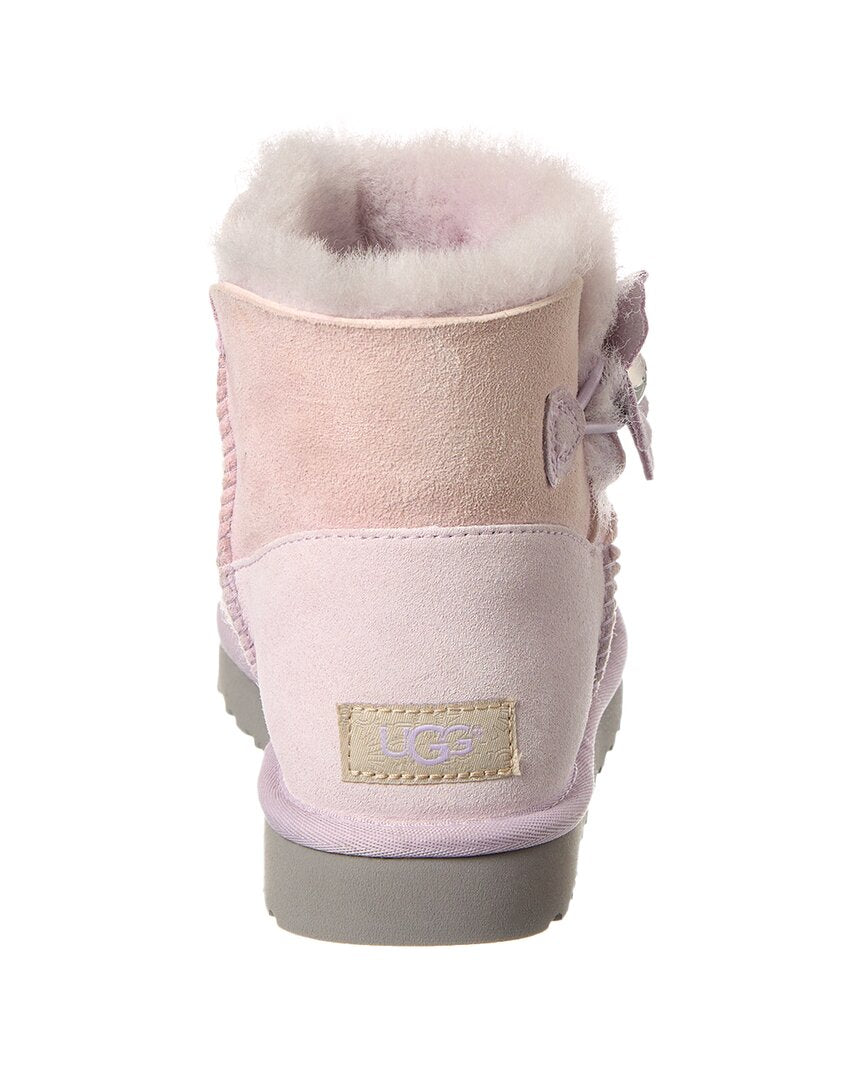 UGG Mini Bailey Button Suede & Shearling Boot