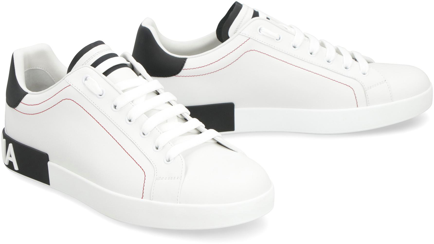 Dolce & Gabbana Portofino Leather Low-Top Sneakers