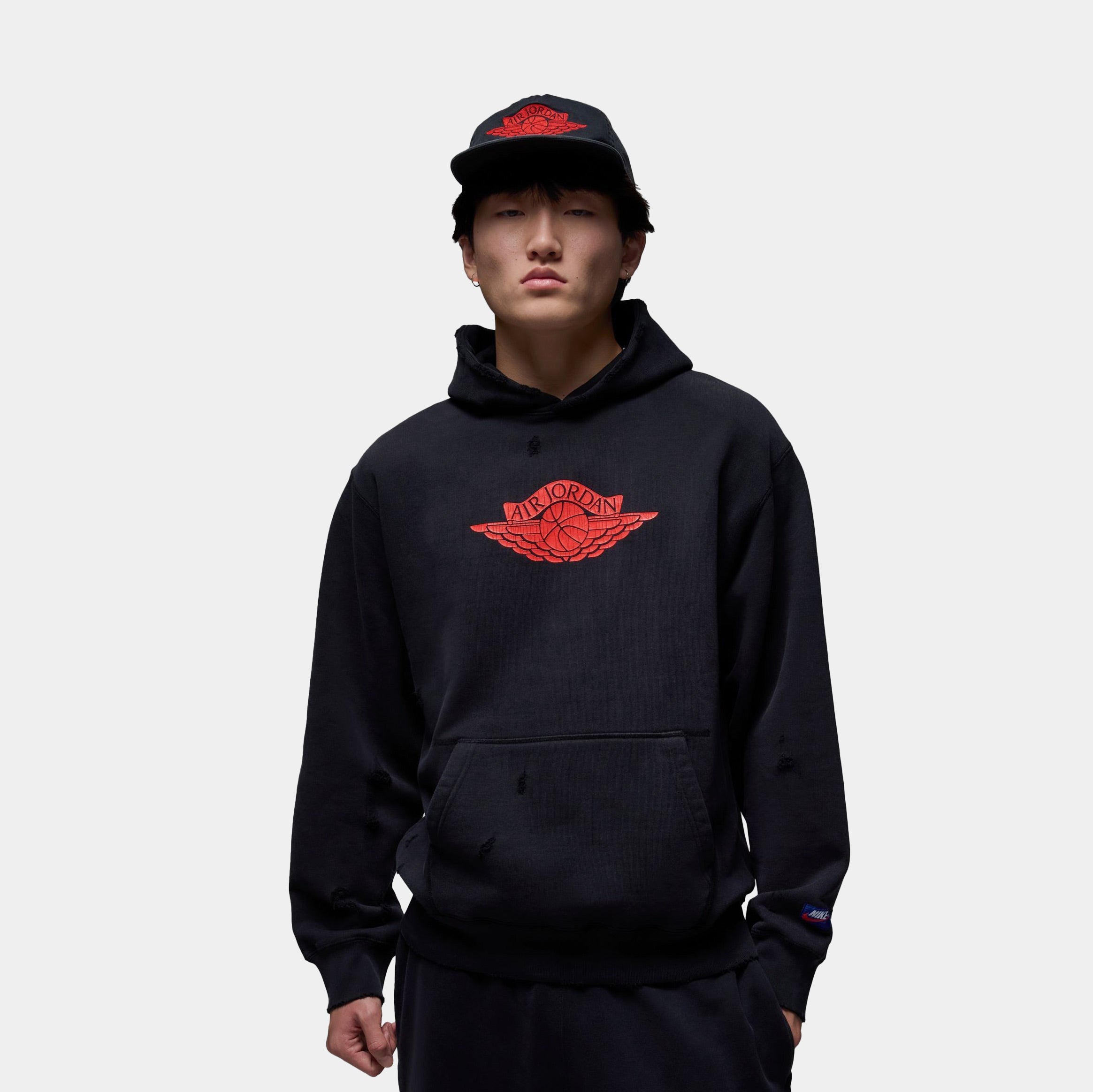 Rare Air Fleece Pullover Mens Hoodie (Black/Red)