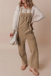 Square Neck Wide Strap Overalls