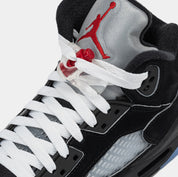 Air Jordan 5 Retro Reimagined Grade School Lifestyle Shoes (Black/White/Metallic Silver/Fire Red)