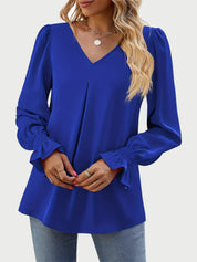 V-Neck Flounce Sleeve Top