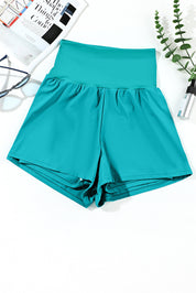 Pocketed High Waist Swim Shorts