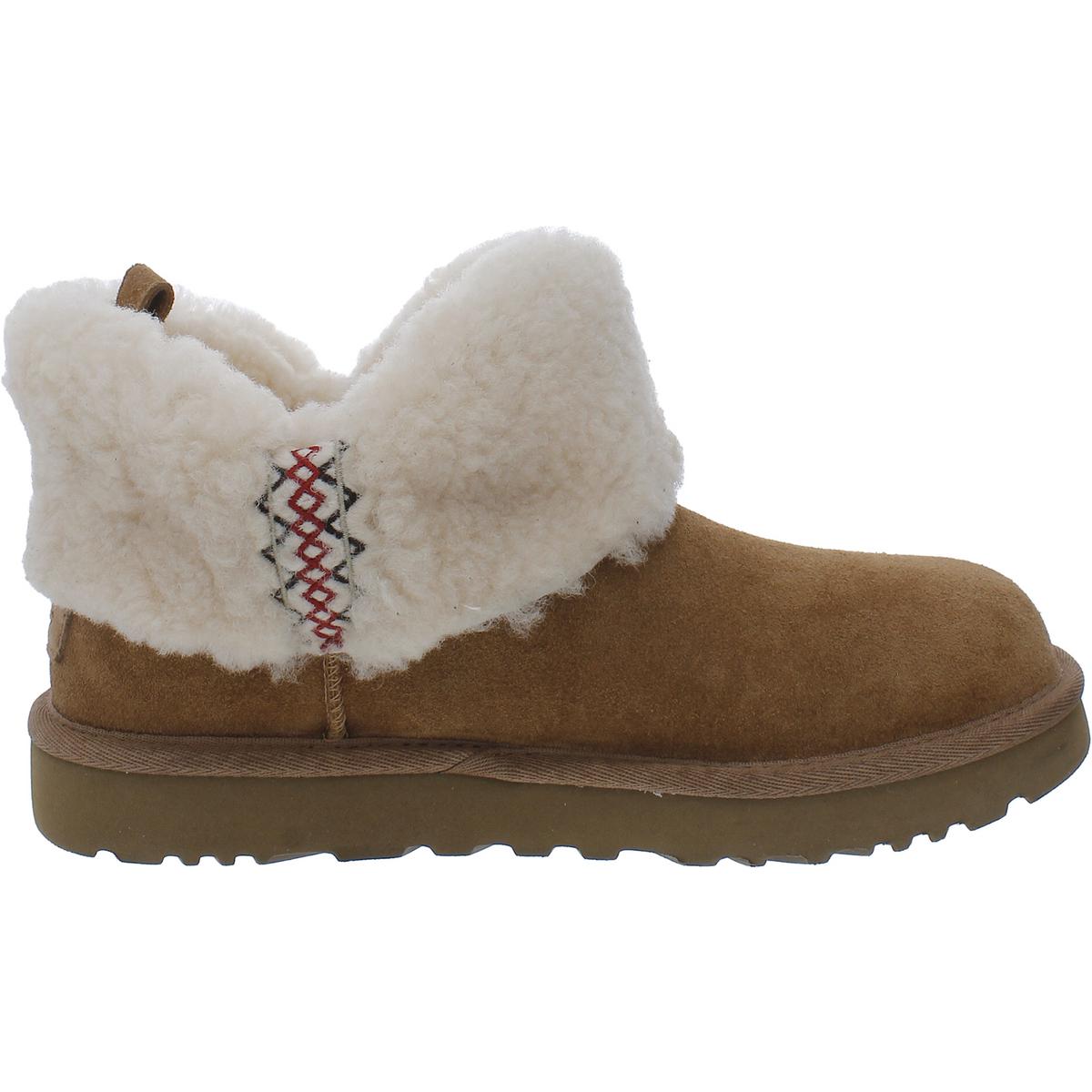 Ultra Mini Womens Suede Winter Shearling Boots