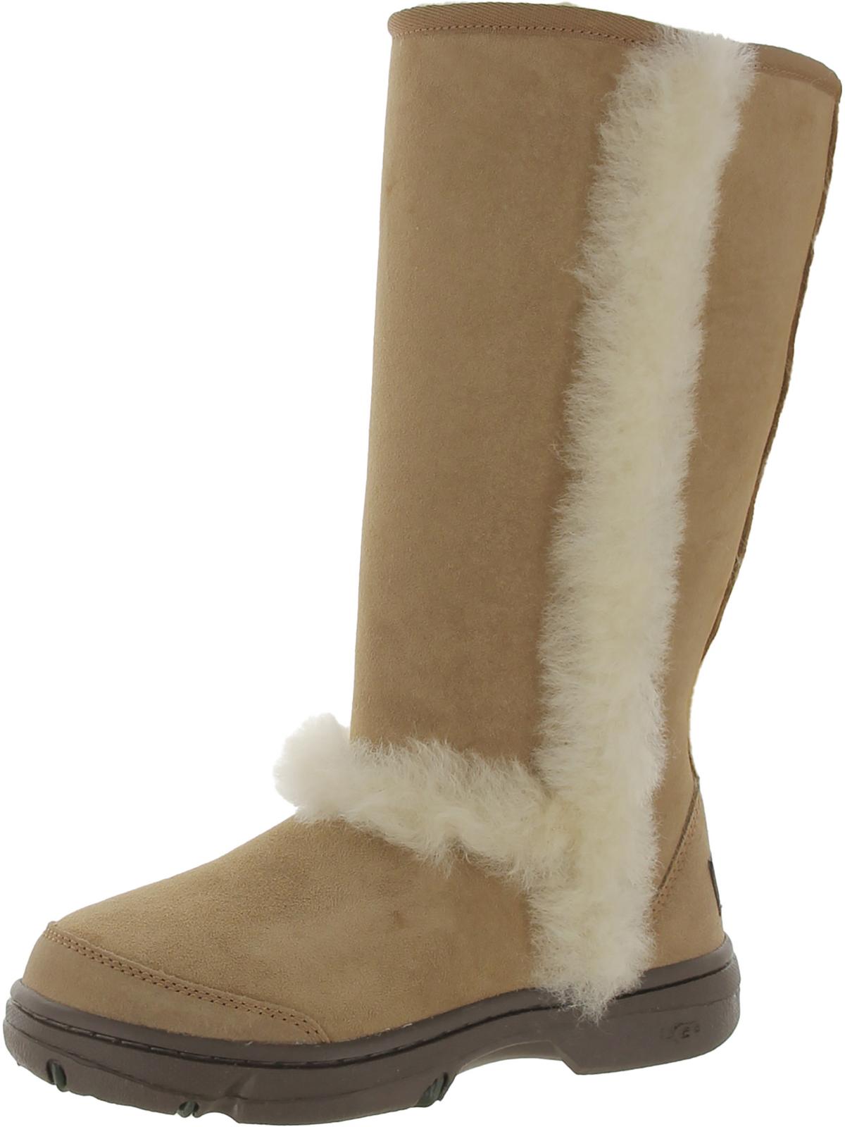 Sunburst Womens Suede Tall Shearling Boots