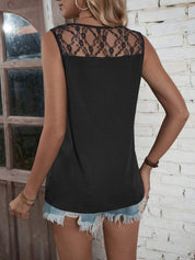 Lace Detail V-Neck Tank