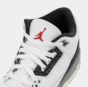 Air Jordan 3 Retro Cement Grey Grade School Lifestyle Shoes (Summit White/Cement Grey/Black/Fire Red) Free Shipping