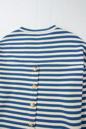 Stripe Chest Pocket Notched Top