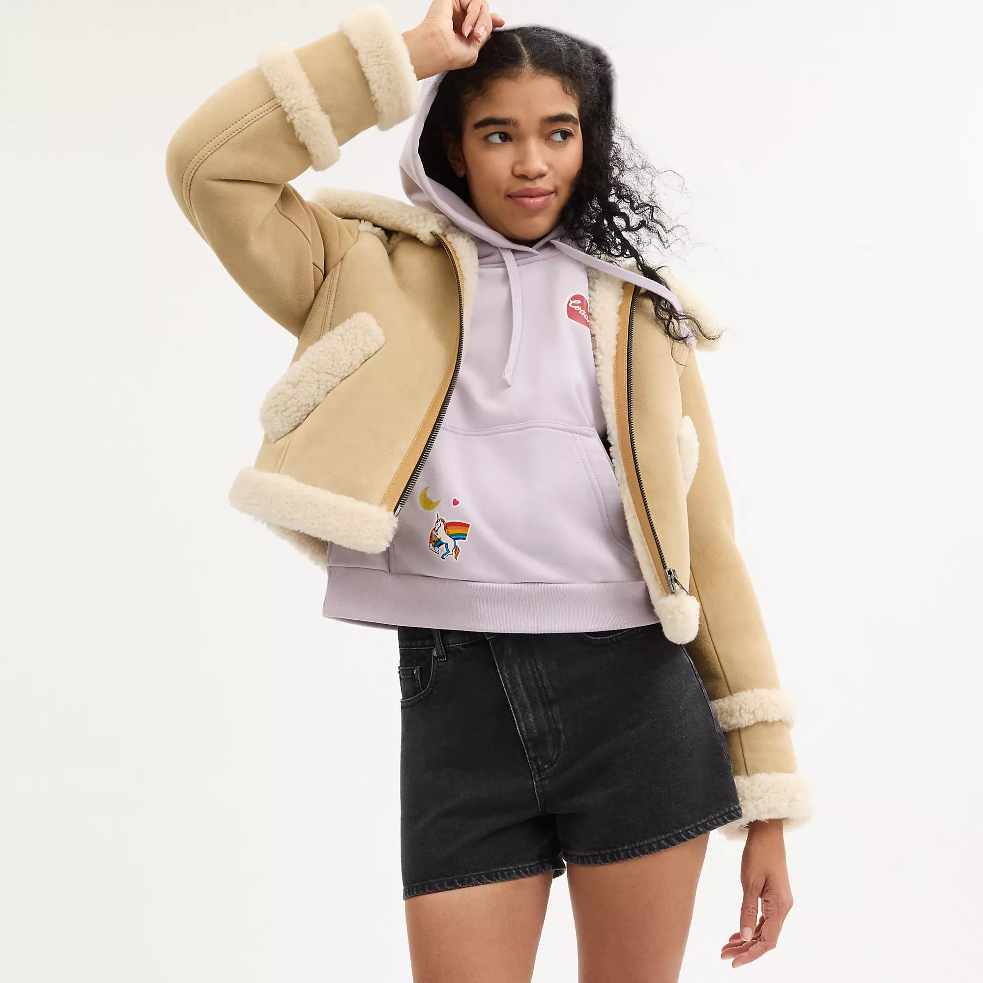 Coach Outlet Short Shearling Jacket