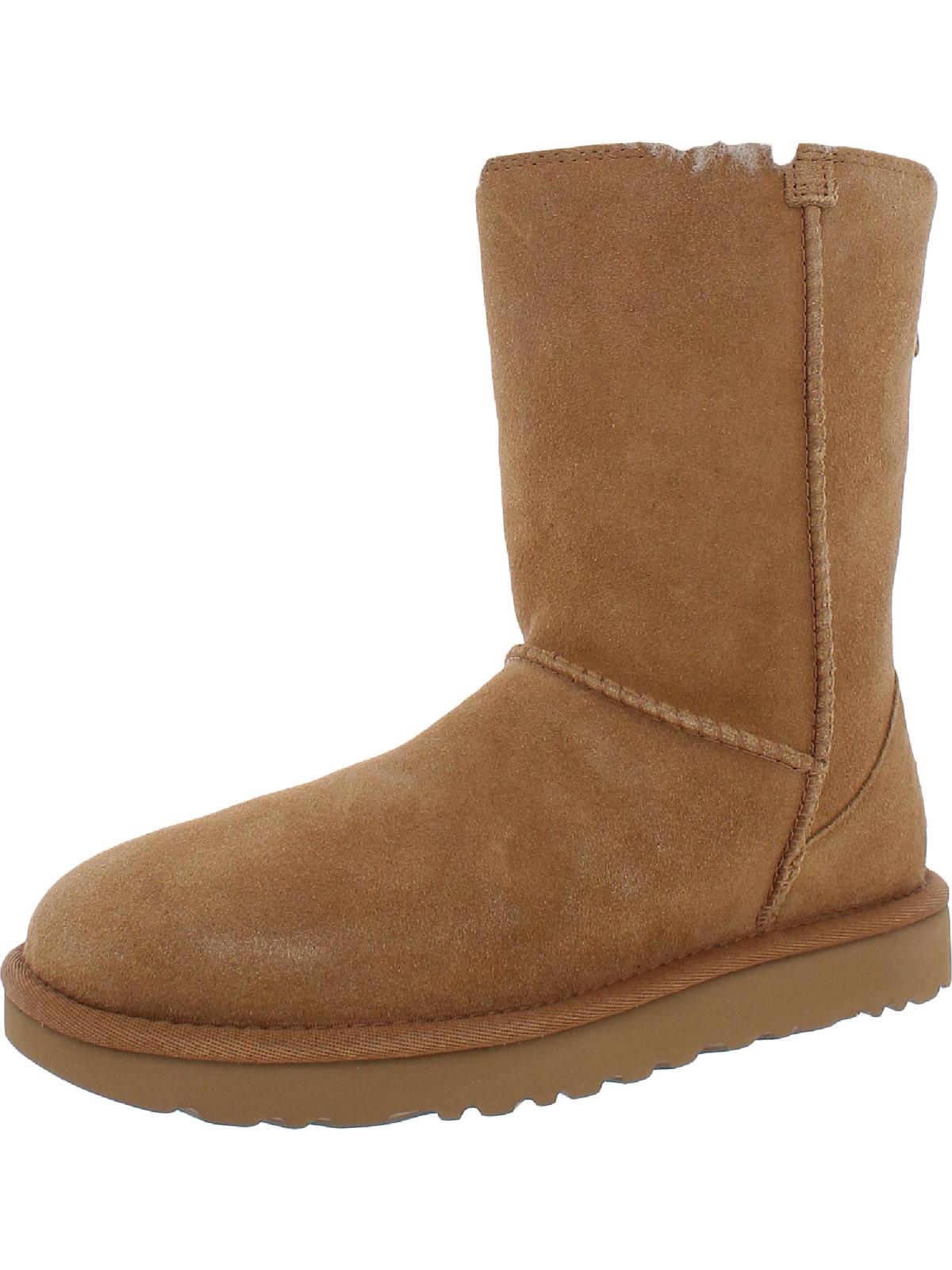 Classic Short Zip Womens Suede Lined Winter & Snow Boots