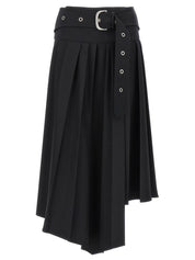 Off-White Pleated Midi Skirt