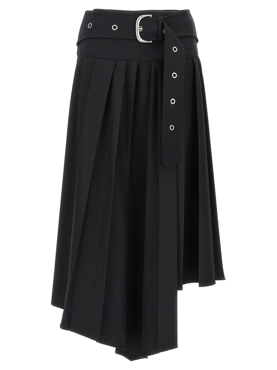 Off-White Pleated Midi Skirt