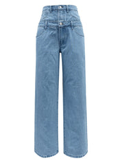 Faux Layered High Waist Jeans