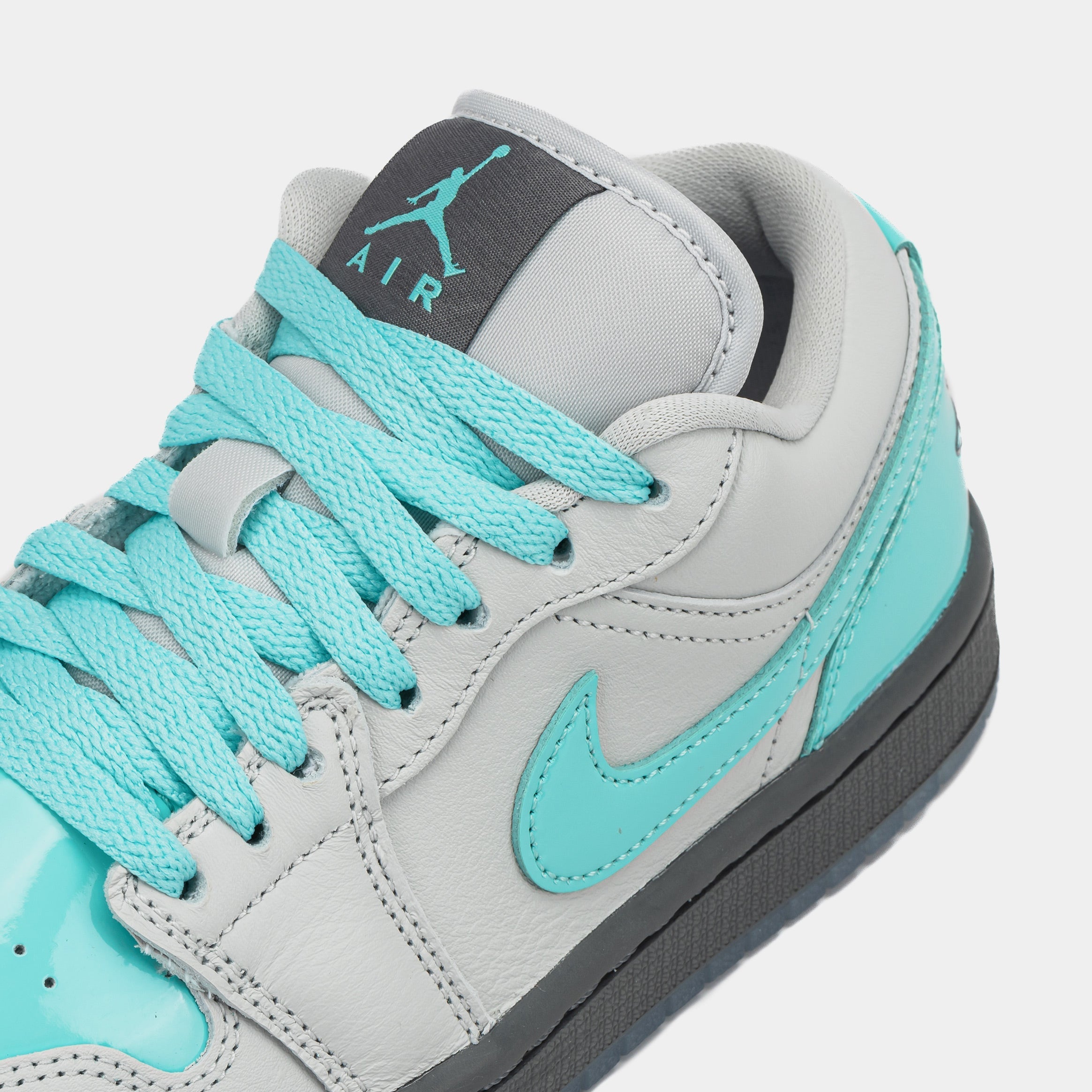 Air Jordan 1 Retro Low Polaroid Womens Lifestyle Shoes (White/Teal/Grey)