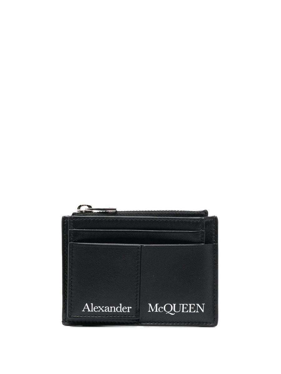 Alexander McQueen Logo Leather Coin Zip Holder