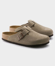 Birkenstock Boston in Taupe Suede