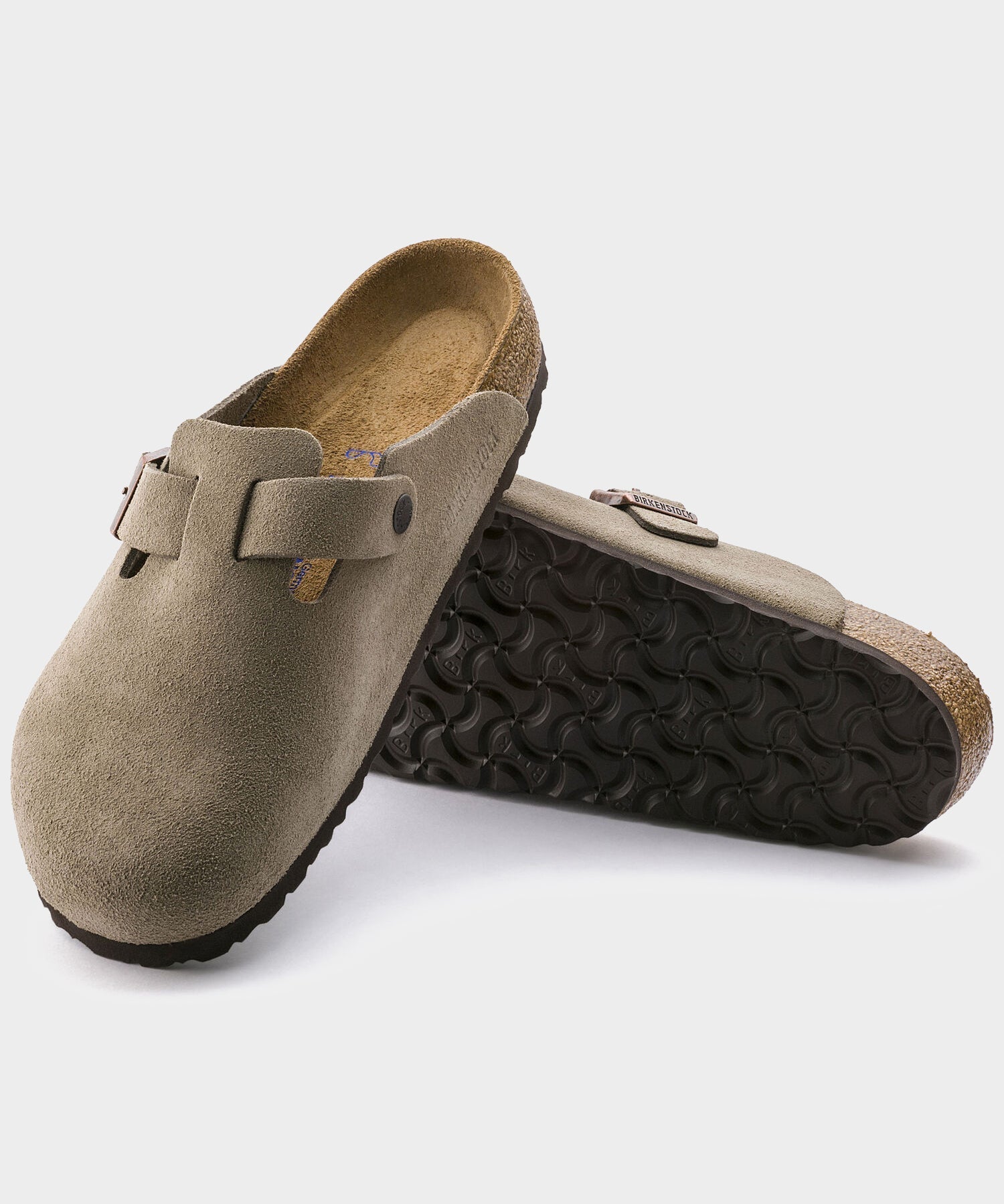 Birkenstock Boston in Taupe Suede