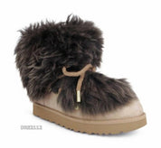 Classic Posh Mini Boot In Tan Fur