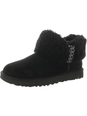 Ultra Mini Womens Suede Winter Shearling Boots