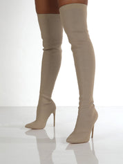 Point Toe Over Knee Stiletto Boots