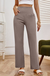 High Waist Wide Leg Pants with Pockets