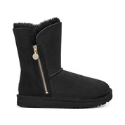 Bailey Zip Short Womens Suede Shearling Winter Boots