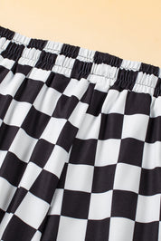 Drawstring Checkered Shorts with Pockets