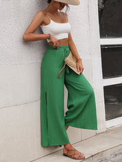 Honey High Waist Slit Wide Leg Pants