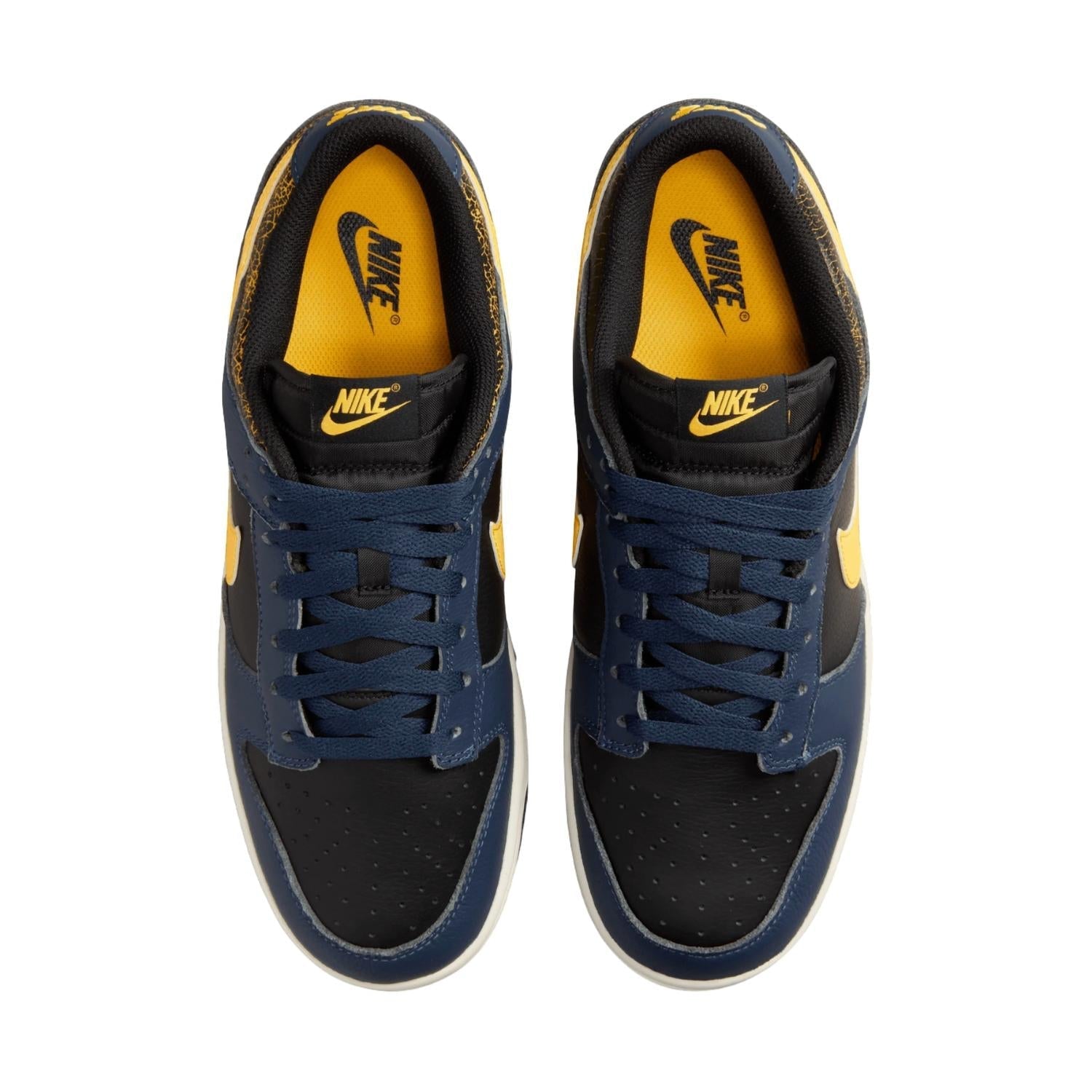 Men's Dunk Low Retro Sneaker In Black/tour Yellow/midnight Navy/sail