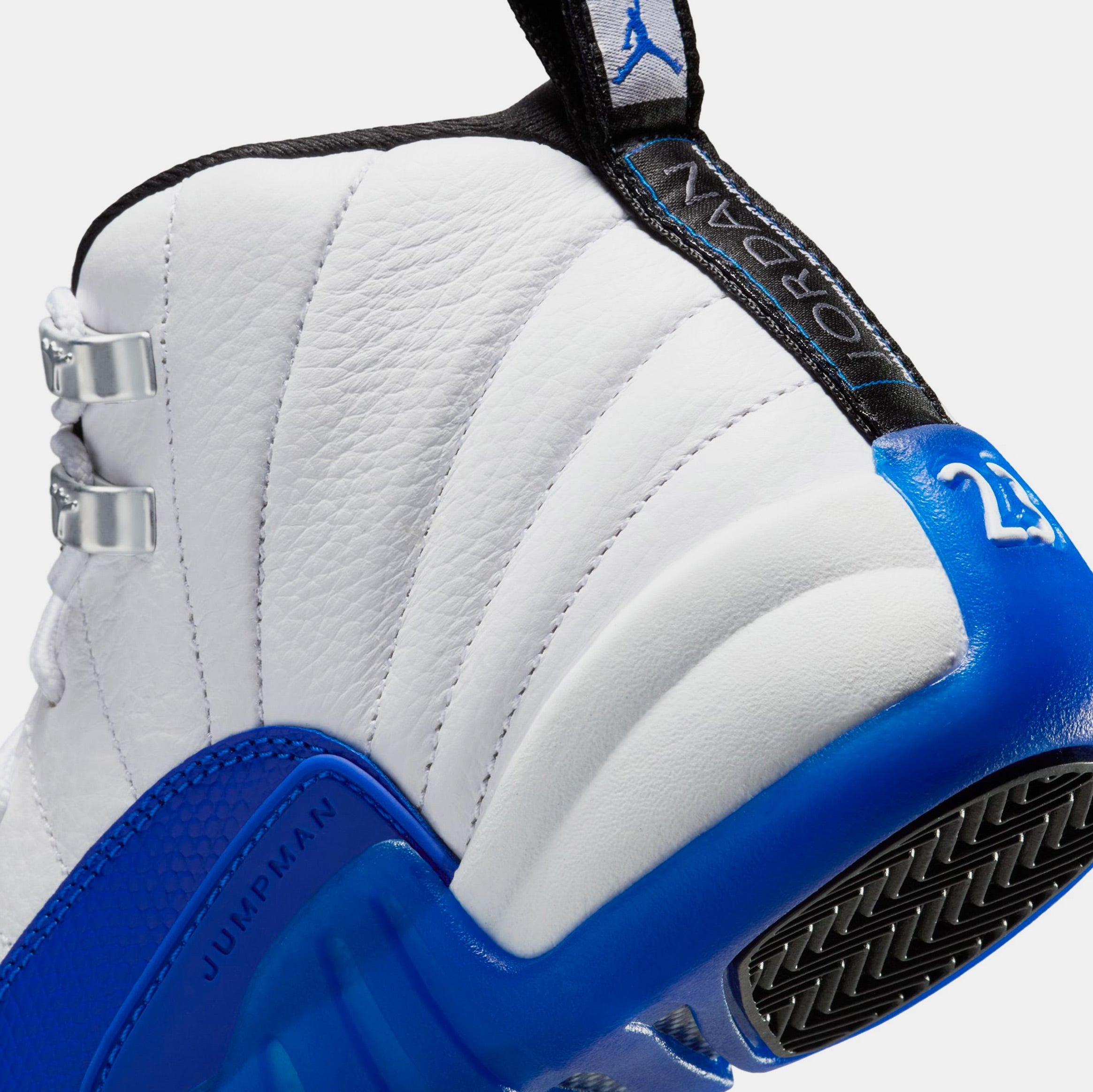 Air Jordan 12 Retro White and Game Royal Grade School Lifestyle Shoes (White/Black/Game Royal) Free Shipping