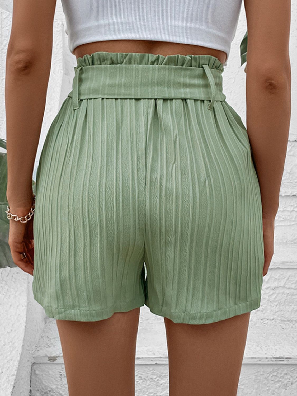 Perfee Belted Shorts with Pockets