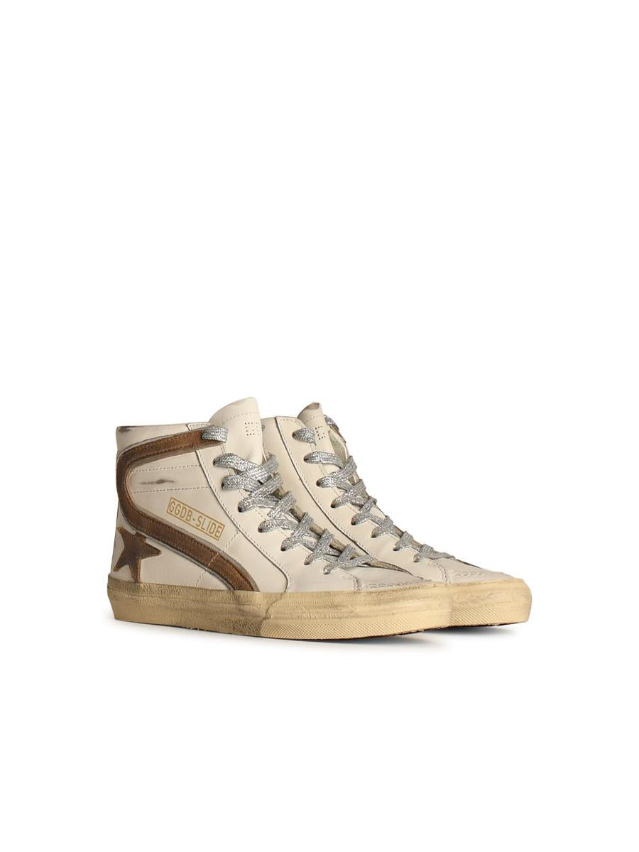 Golden Goose 'Slide' White Leather Sneakers