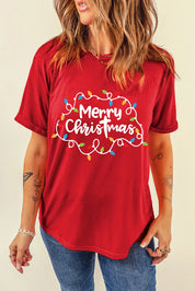 MERRY CHRISTMAS Round Neck Short Sleeve T-Shirt