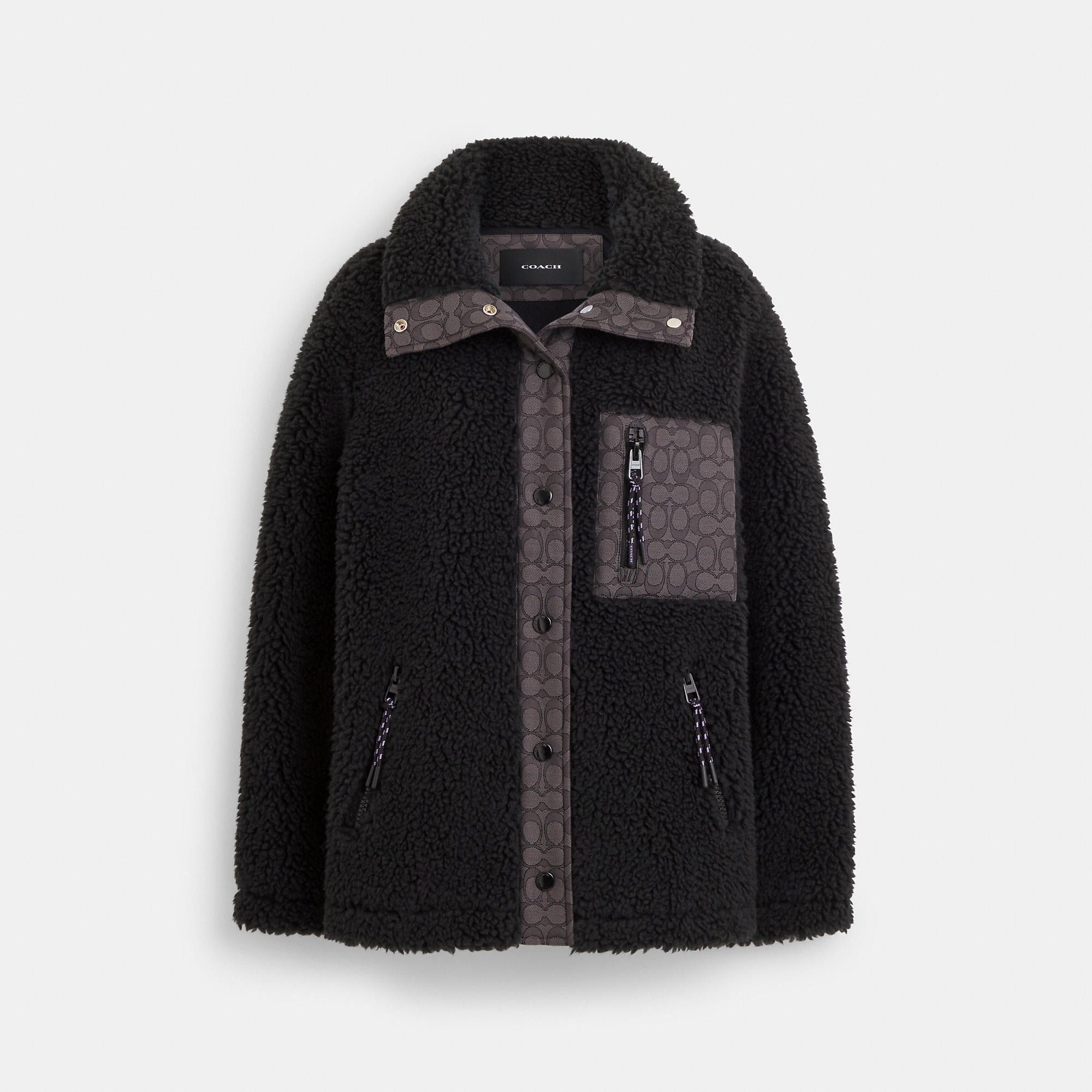 Coach Outlet Signature Jacquard Blocked Relaxed Sherpa