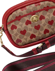 Coach Camera Bag In Signature Canvas With Heart Print