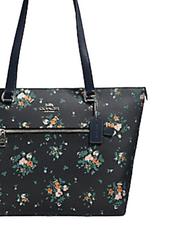 Coach Gallery Tote With Rose Bouquet Print