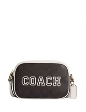 Coach Mini Jamie Camera Bag In Signature Canvas With Varsity Motif