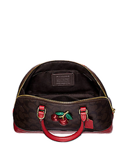 Coach Mini Sierra Satchel in Signature Canvas with Cherry