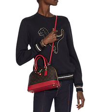 Coach Mini Sierra Satchel in Signature Canvas with Cherry