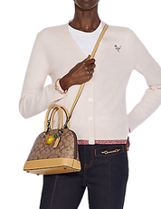 Coach Mini Sierra Satchel in Signature Canvas with Lemon